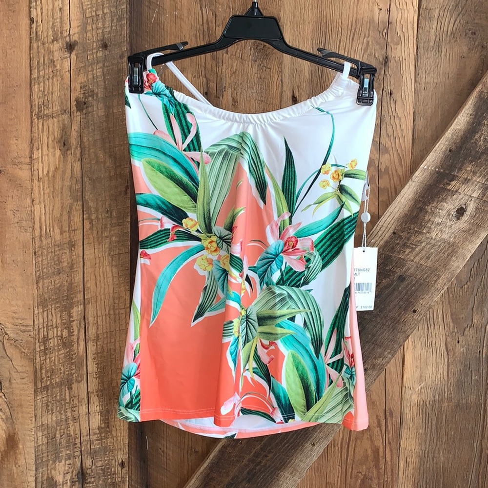 NWT Trina Turk Costa De Prata Tankini Top Size 2